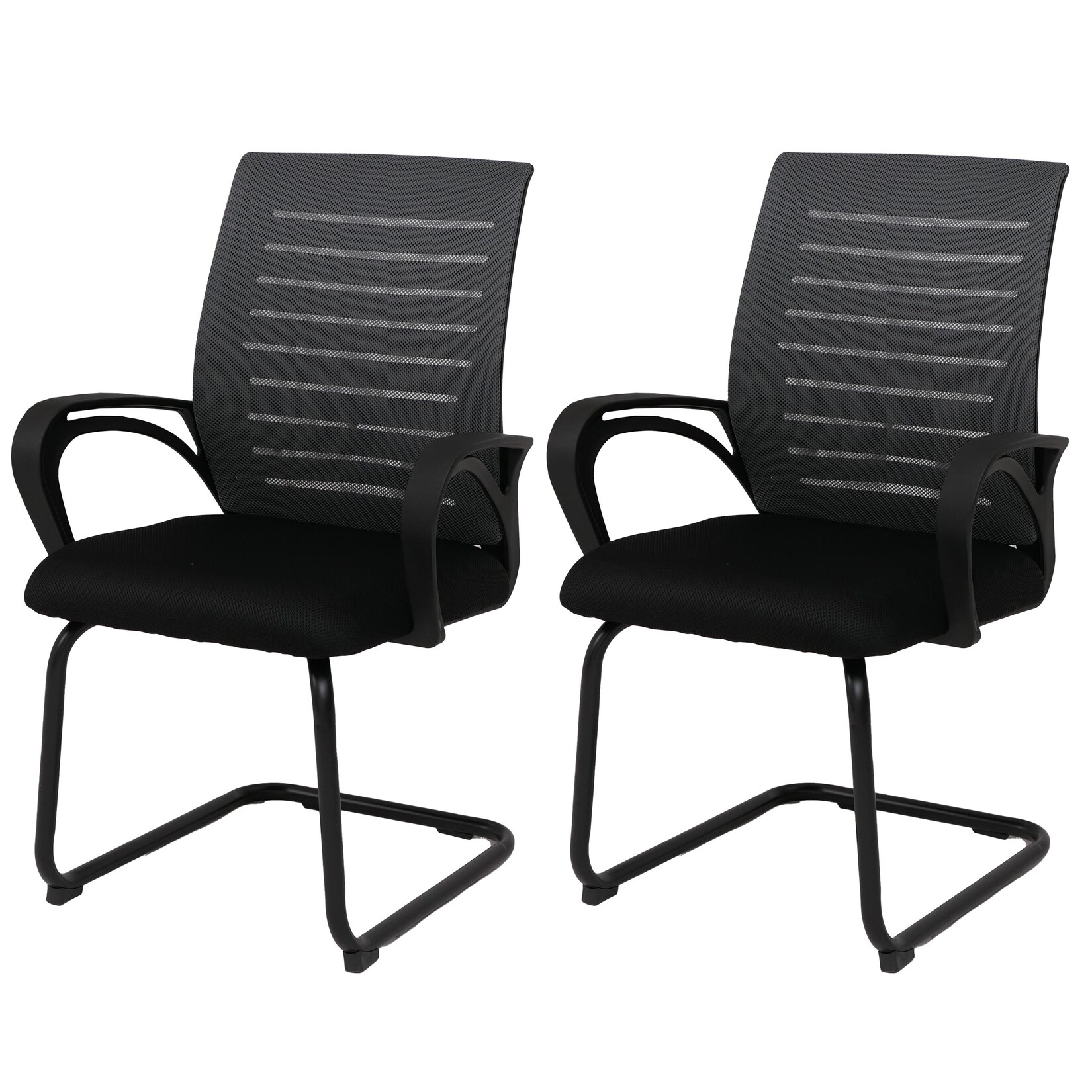 2er-Set Esszimmerstuhl MCW-K51, Stuhl Armlehne, Stoff/Textil (250g/m²) MVG ~ grau, Gestell schwarz