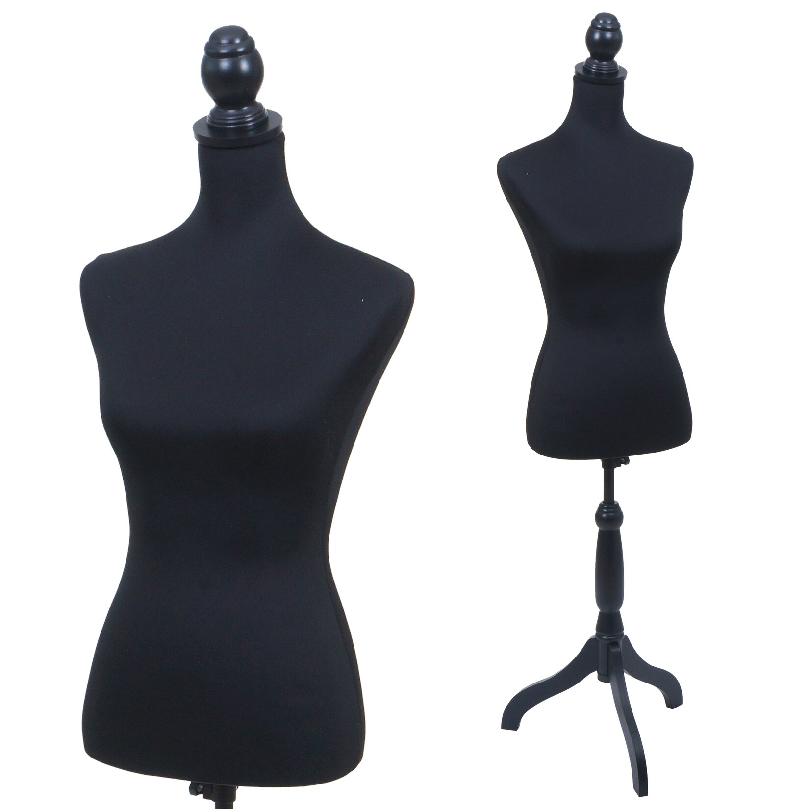 Schneiderpuppe MCW-Q24, Schaufensterpuppe Torso weiblich, Schaumstoff, abnehmbarer Bezug, MVG-zertifiziert ~ schwarz