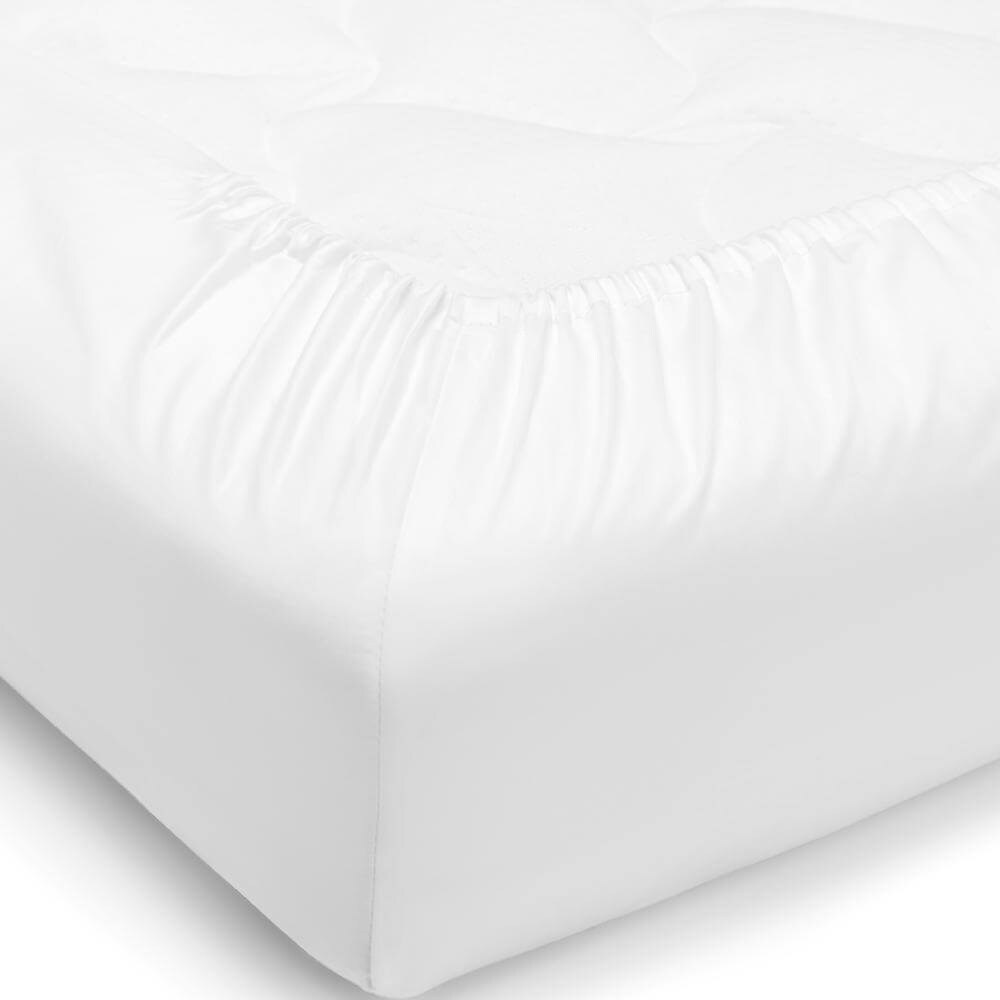 Letti Moderni Bettlaken mit Gummizug 150x200 Weiß aus Baumwollsatin – 100 % Baumwolle, mercerisiert, glänzend & atmungsaktiv