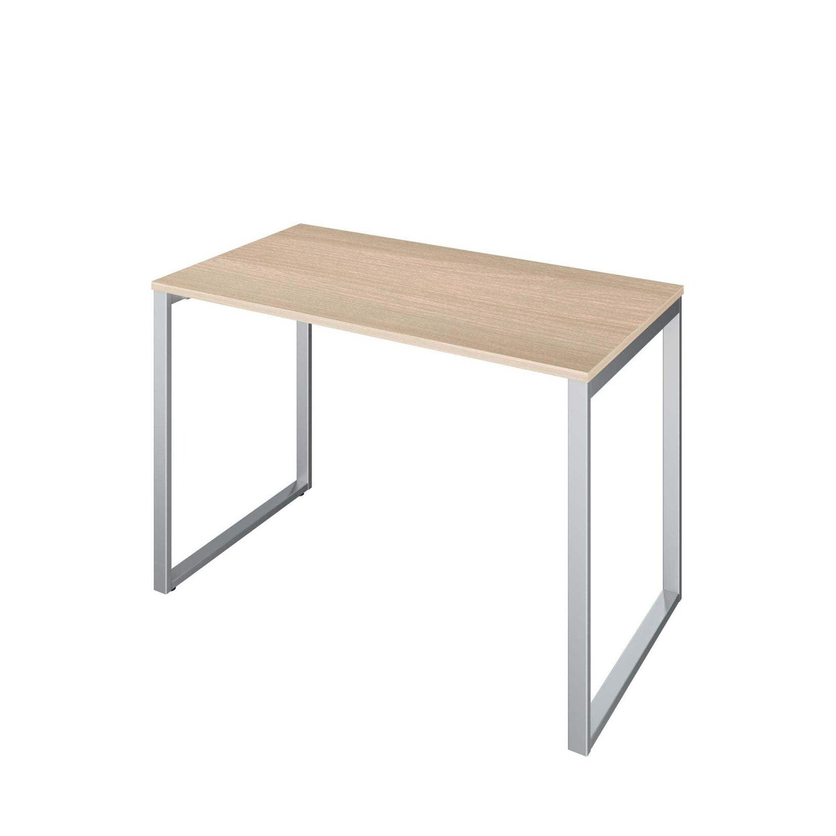 Letti Moderni Schreibtisch Fulda 110x60 cm – Eiche Weiß mit Metallic Gestell