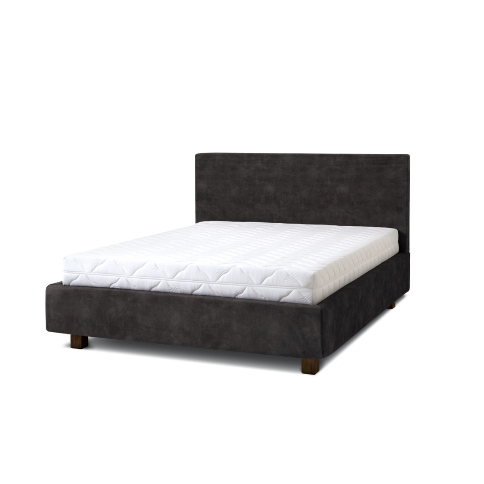 Letti Moderni Polsterbett Puro 180x200 in Plüsch Anthracite
