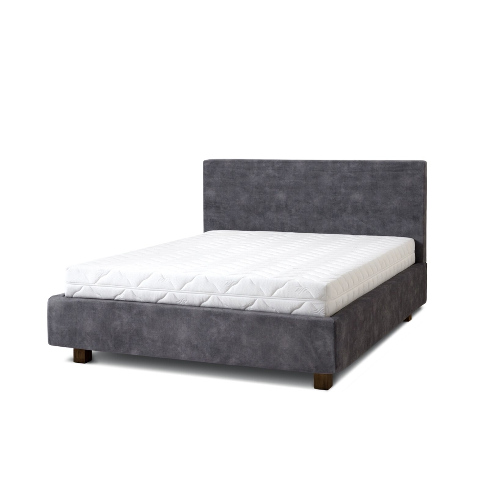 Letti Moderni Polsterbett Puro 180x200 in Plüsch Ash Warm Gray