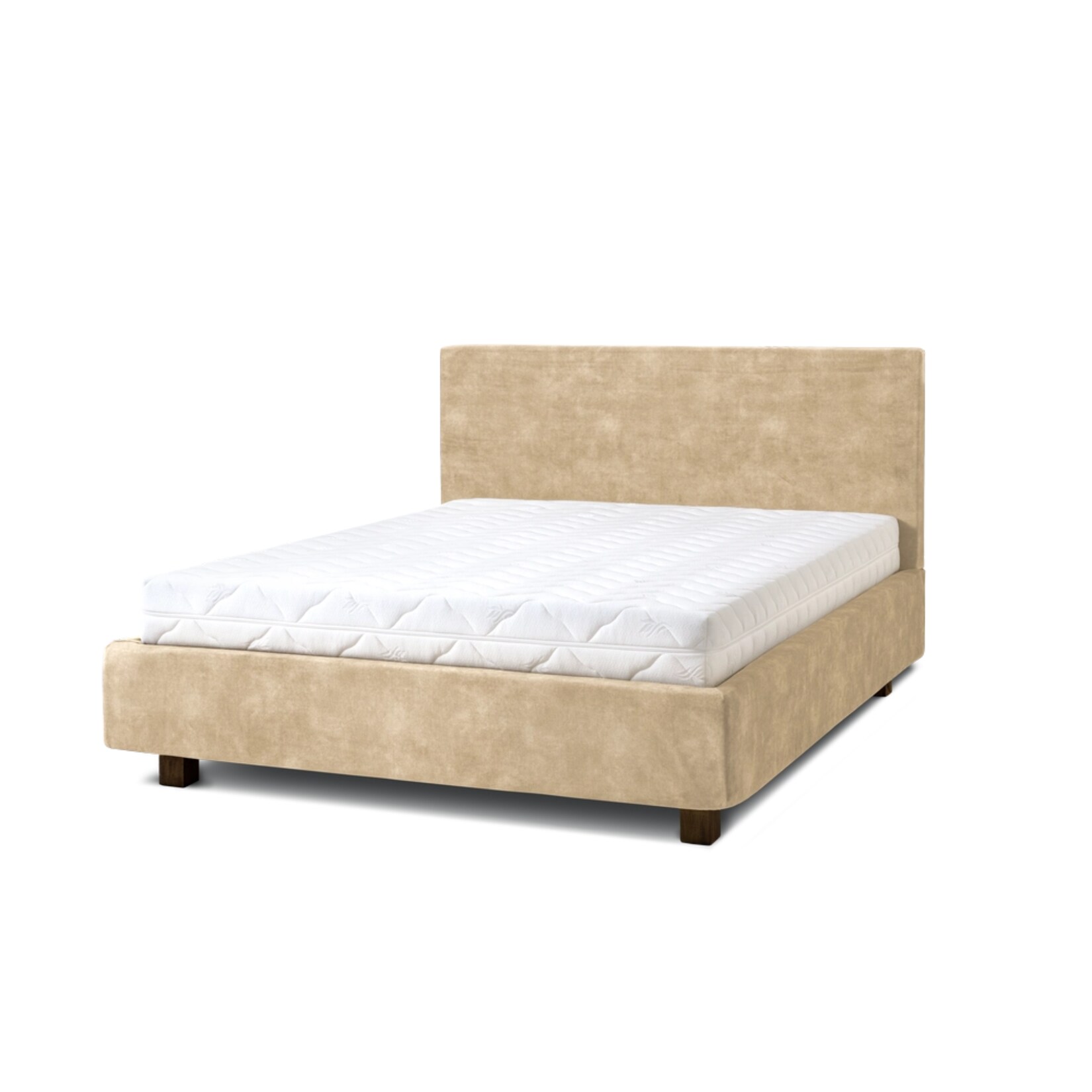 Letti Moderni Polsterbett Puro 180x200 in Plüsch Sand