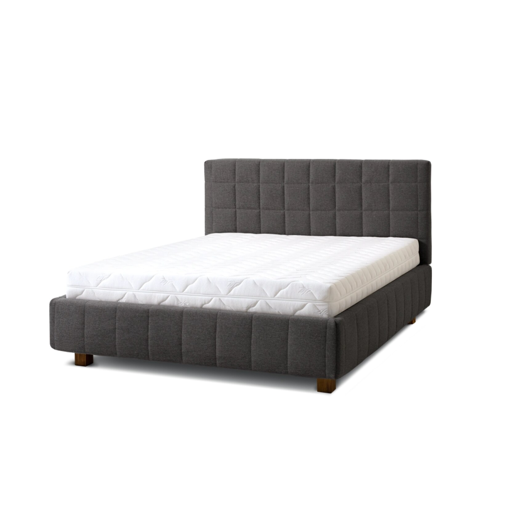 Letti Moderni Polsterbett Quadro 180x200 in Siena Dark Gray