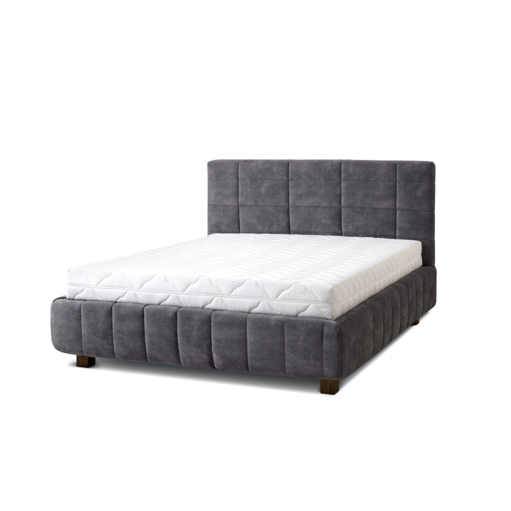 Letti Moderni Polsterbett Reta 180x200 in Plüsch Ash Warm Gray