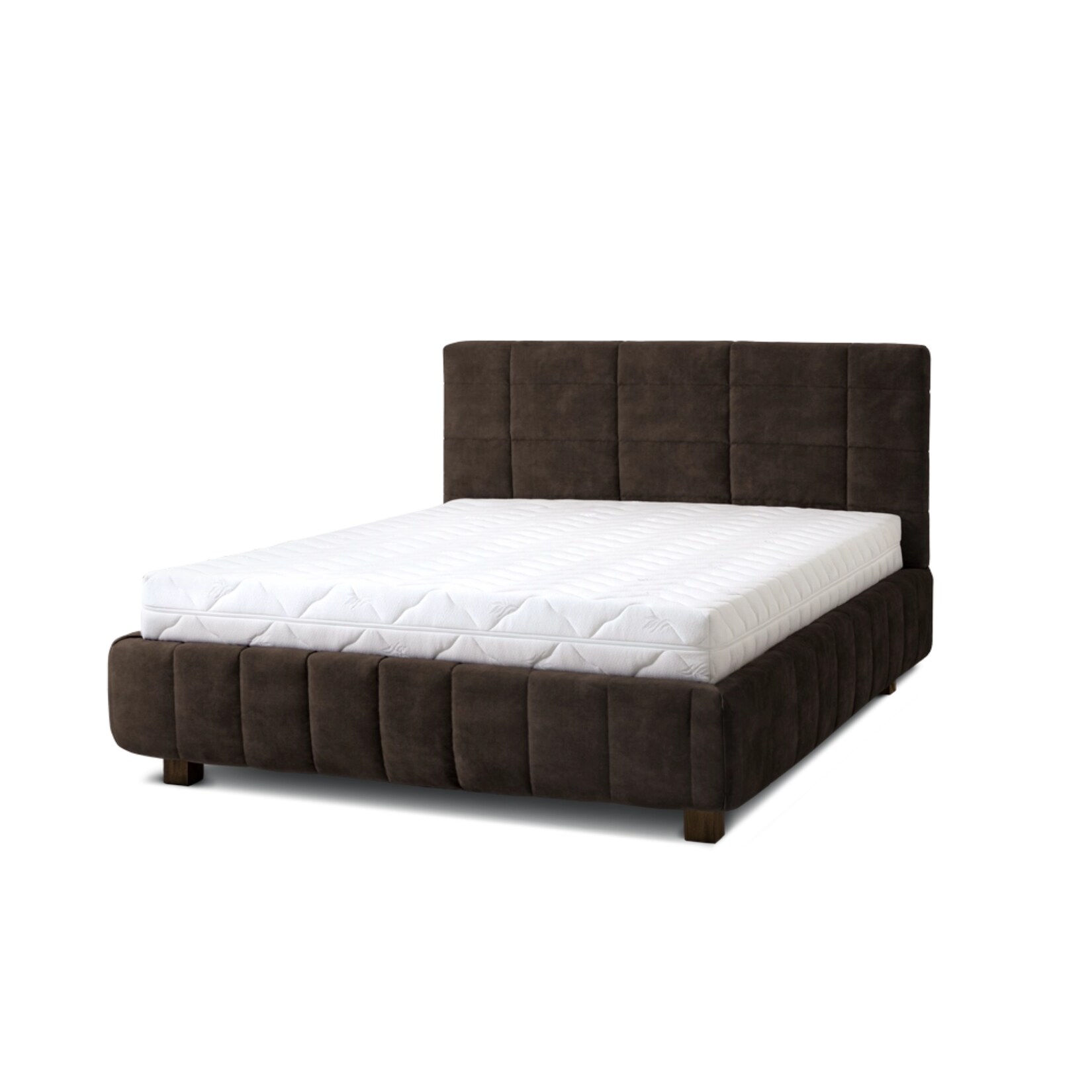 Letti Moderni Polsterbett Reta 160x200 in Plüsch Chocolate