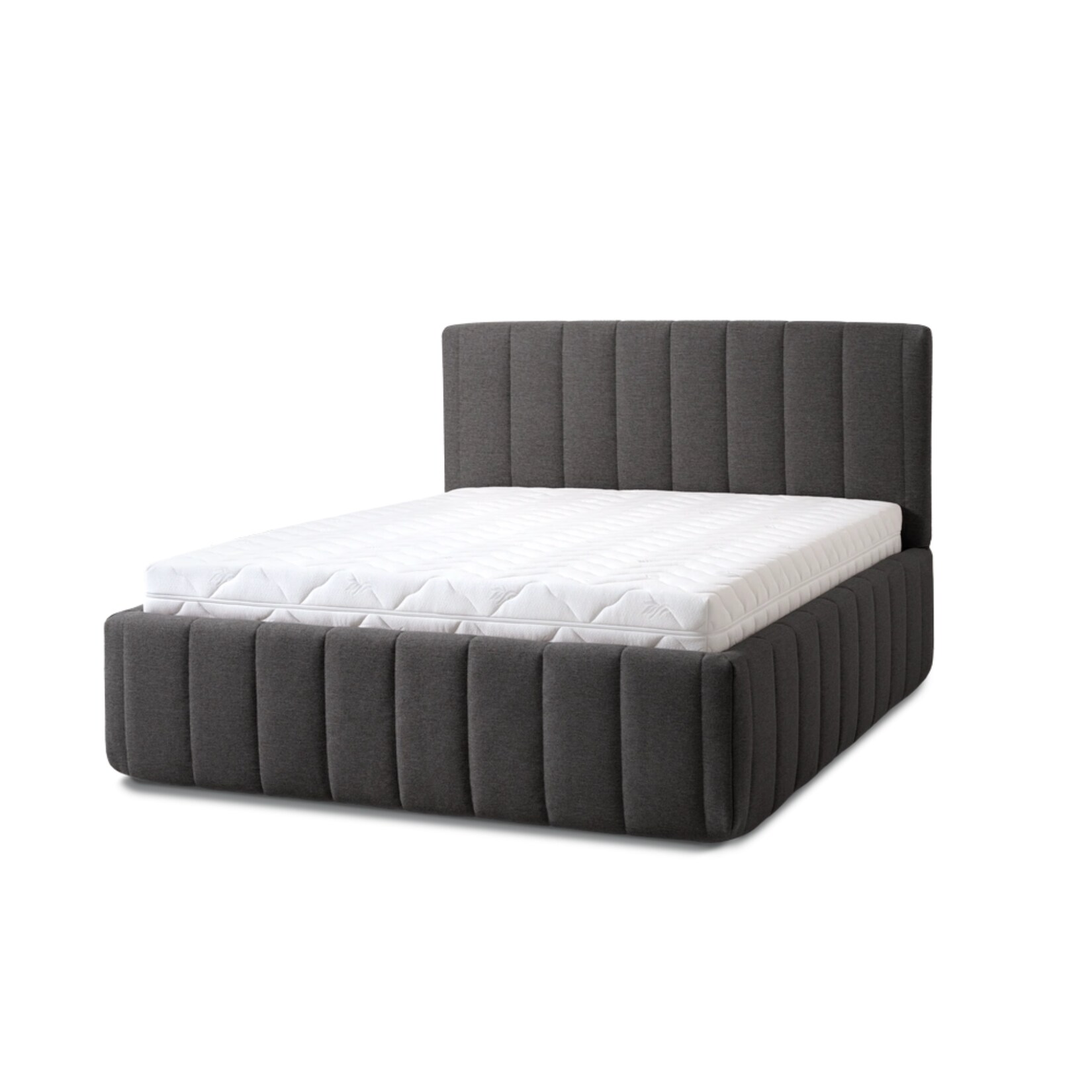 Letti Moderni Polsterbett Calma Grande 160x200 in Siena Dark Gray