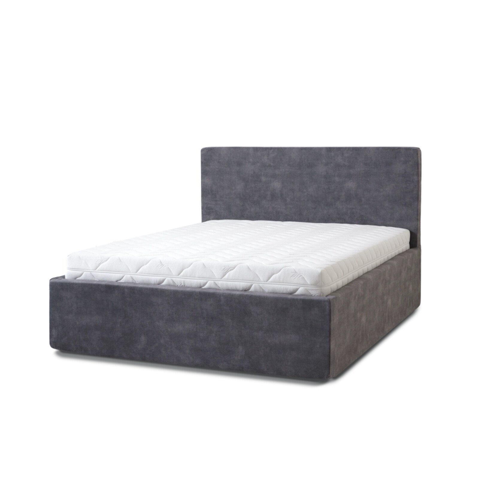 Letti Moderni Polsterbett Puro Grande 160x200 in Plüsch Ash Warm Gray