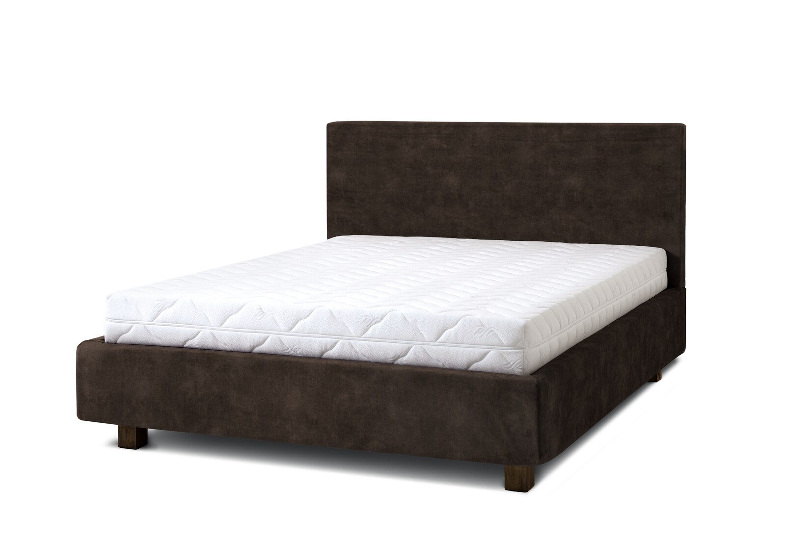 Letti Moderni Polsterbett Puro Grande 180x200 in Plüsch Chocolate