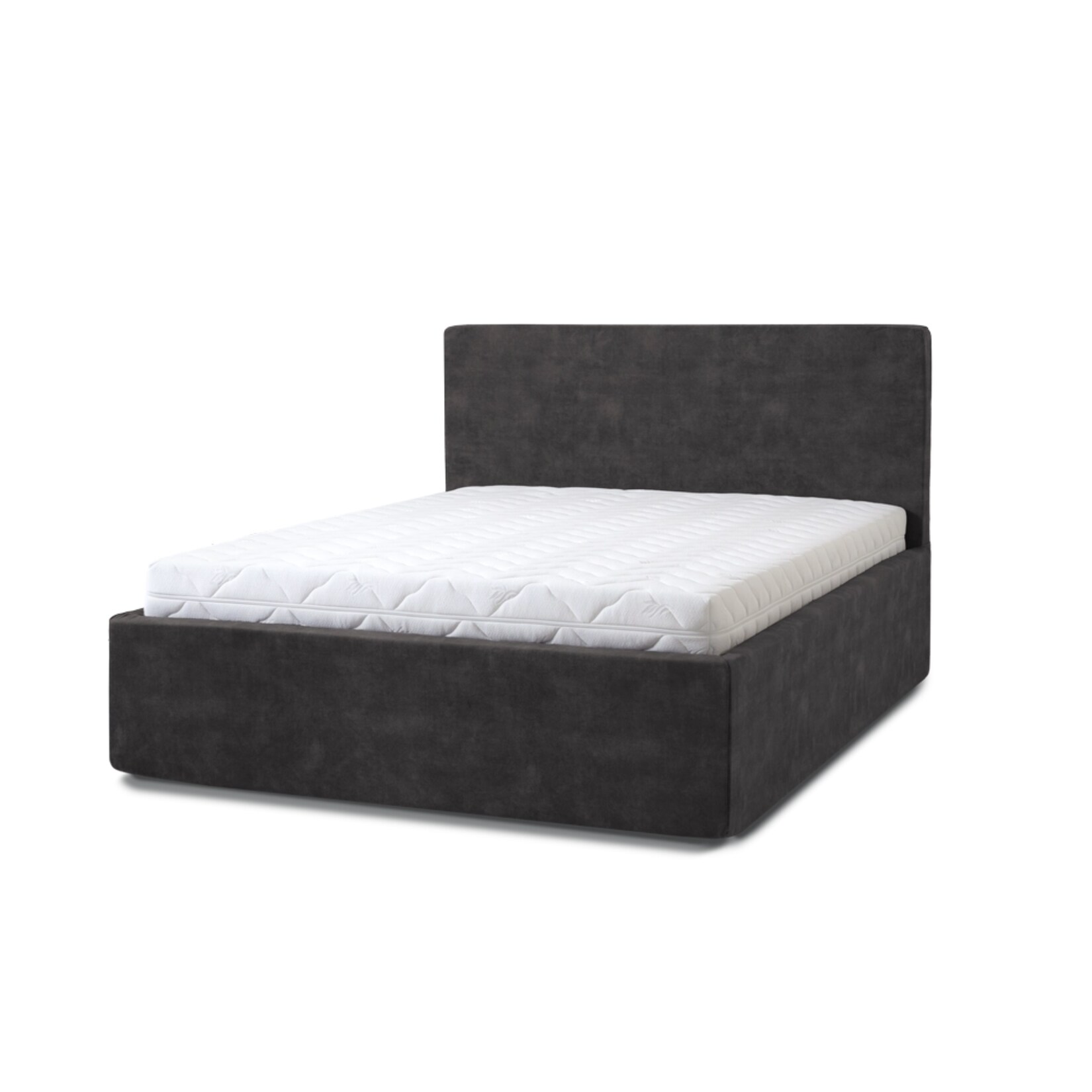 Letti Moderni Polsterbett Puro Grande 160x200 in Plüsch Anthracite