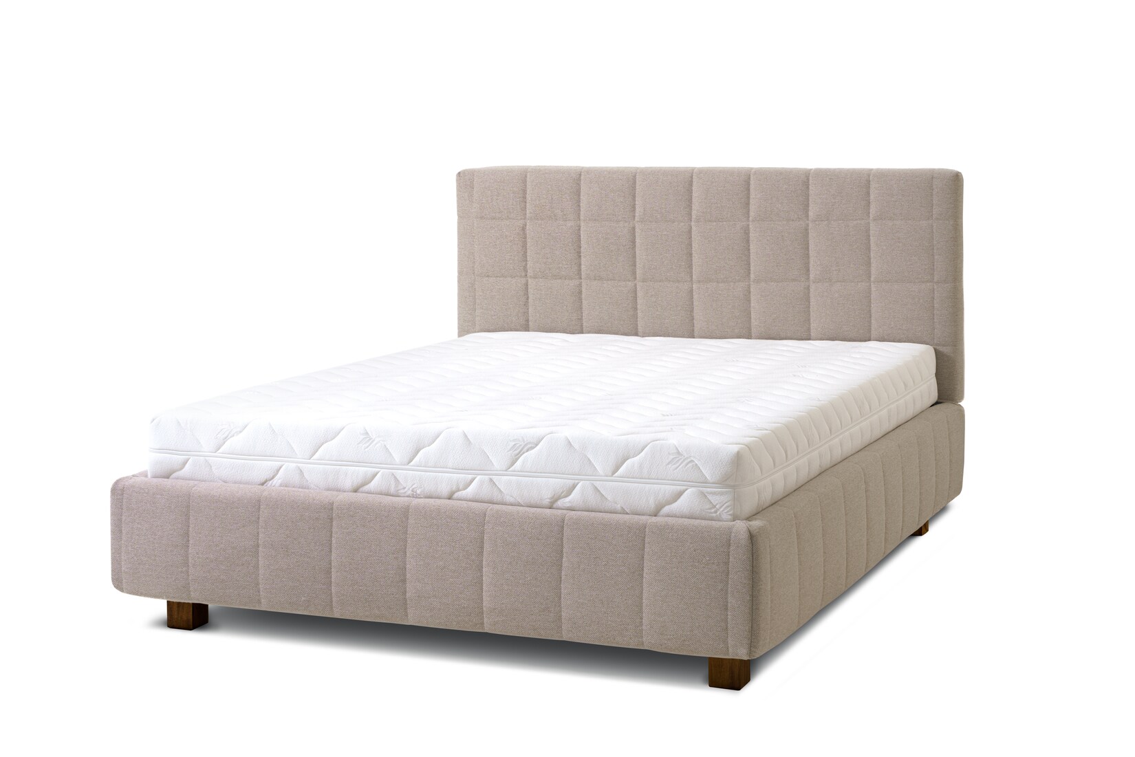 Letti Moderni Polsterbett Quadro Grande 160x200 in Siena Beige