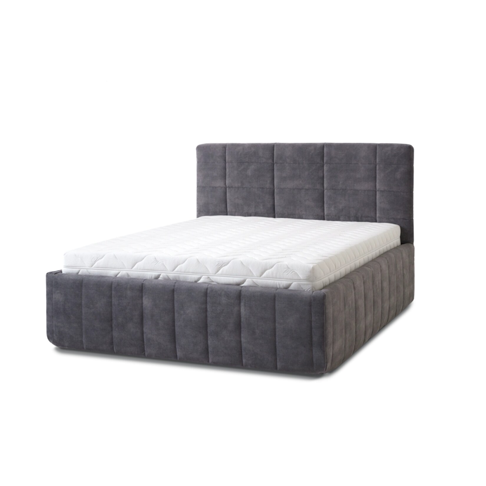 Letti Moderni Polsterbett Reta Grande 180x200 in Plüsch Ash Warm Gray