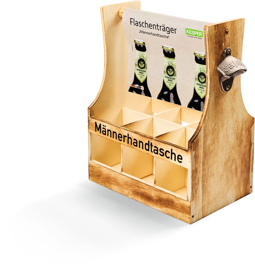 KESPER Flaschentr&auml;ger, geflammt, Sperrholz, FSC - Bild 1