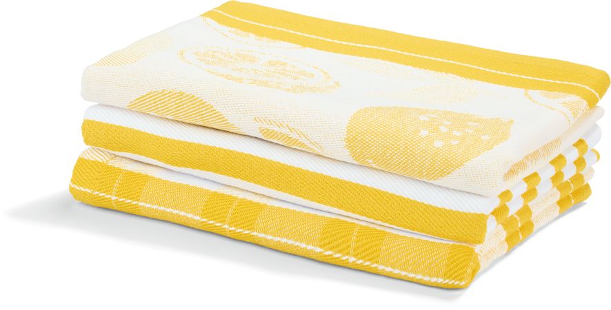 Geschirrt&uuml;cher GOTS 3 ST Zitrone - Bild 1