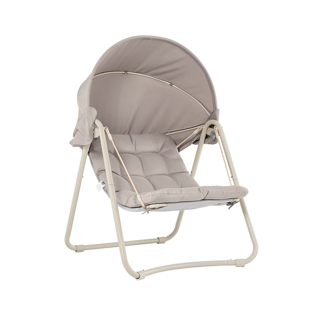 SoBuy Schaukelstuhl f&uuml;r den Garten mit Dach und Seitenschutz Grau 126x108x163cm Modern - Bild 1