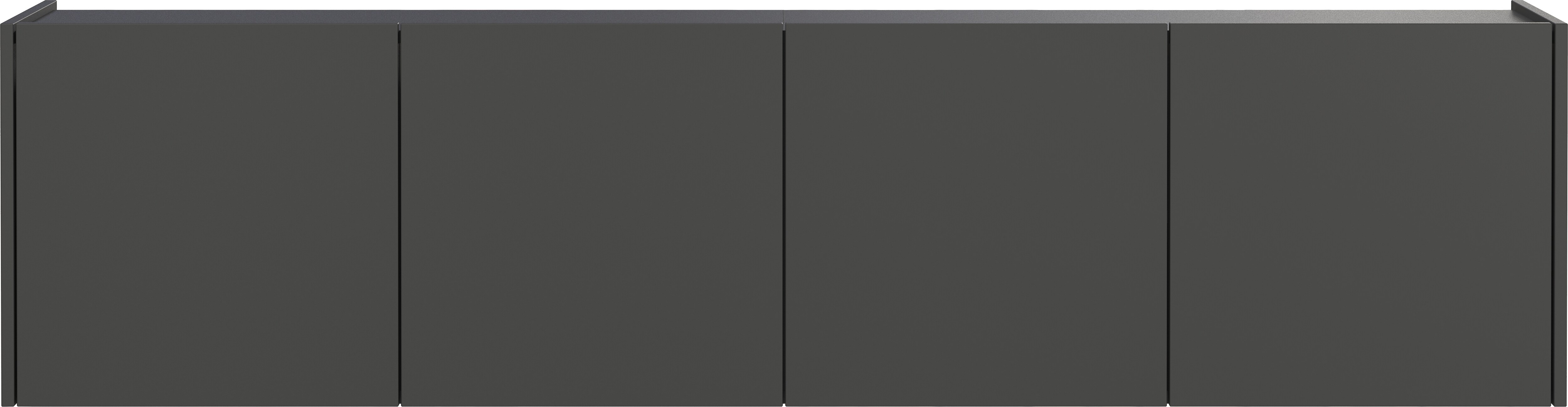 Germania Mehrzweckschrank 1018-547 GW-Piana, in Graphit, mit T&uuml;rd&auml;mpfung, 183 x 45 x 25 cm (BxHxT) 
