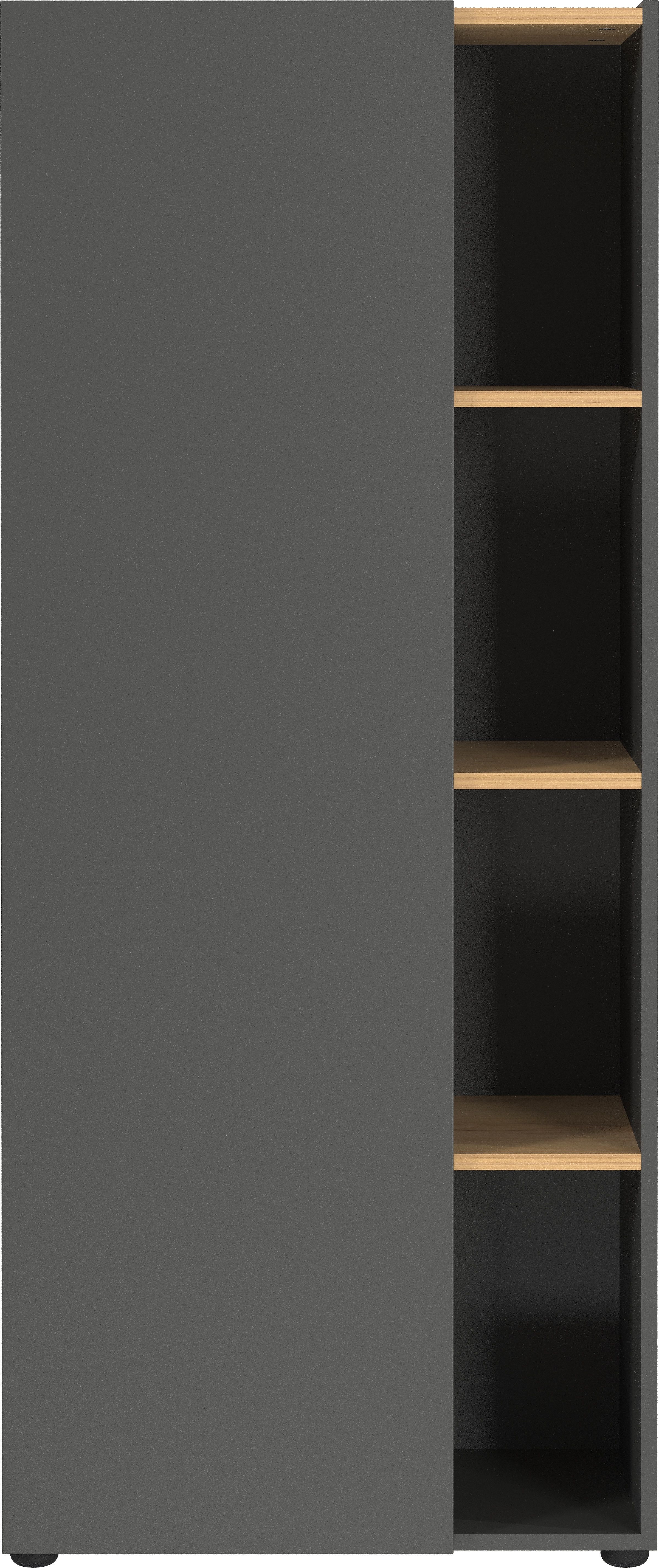 Germania Aktenschrank 2233-549 GW-Adrano, in Graphit/Navarra-Eiche-Nb., grifflose Optik, 61 x 145 x 34 cm (BxHxT) - Bild 1