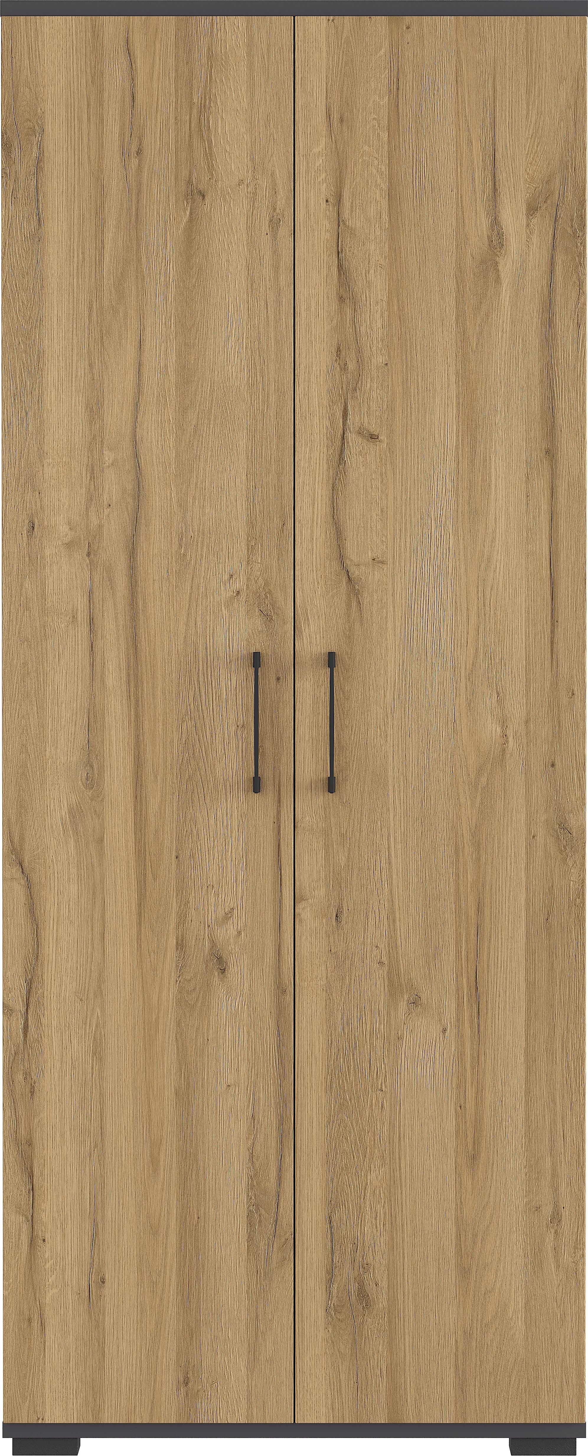 Germania Aktenschrank 4250-564 GW-Profi, in Graphit/Grandson-Eiche-Nb., mit Metallgriffen, 80 x 200 x 40 cm (BxHxT) - Bild 1