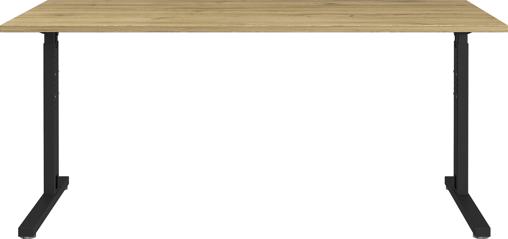 Germania Schreibtisch 4252-582 GW-Profi, in Grandson-Eiche-Nb./Schwarz, me. höheneinstellbar, 160 x 80 x 80 cm (BxHxT)