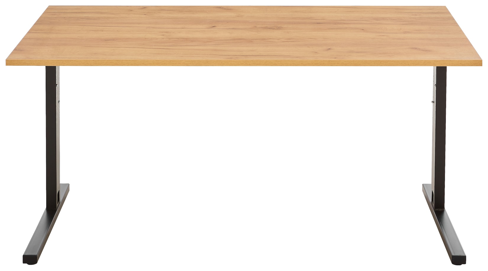 Germania Schreibtisch 4252-593, in Navarra-Eiche-Nb./Schwarz, me. höheneinstellbar, 160 x 80 x 80 cm (BxHxT)