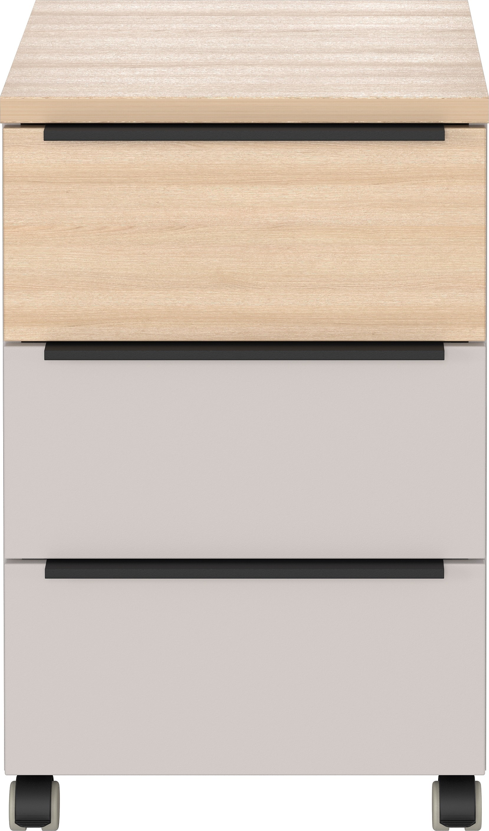 Germania Rollcontainer 4439-654 GW-Oviedo, in Kaschmir/Lindberg-Eiche-Nb., mit Schubladendämpfung, 40 x 63 x 50 cm (BxHxT)