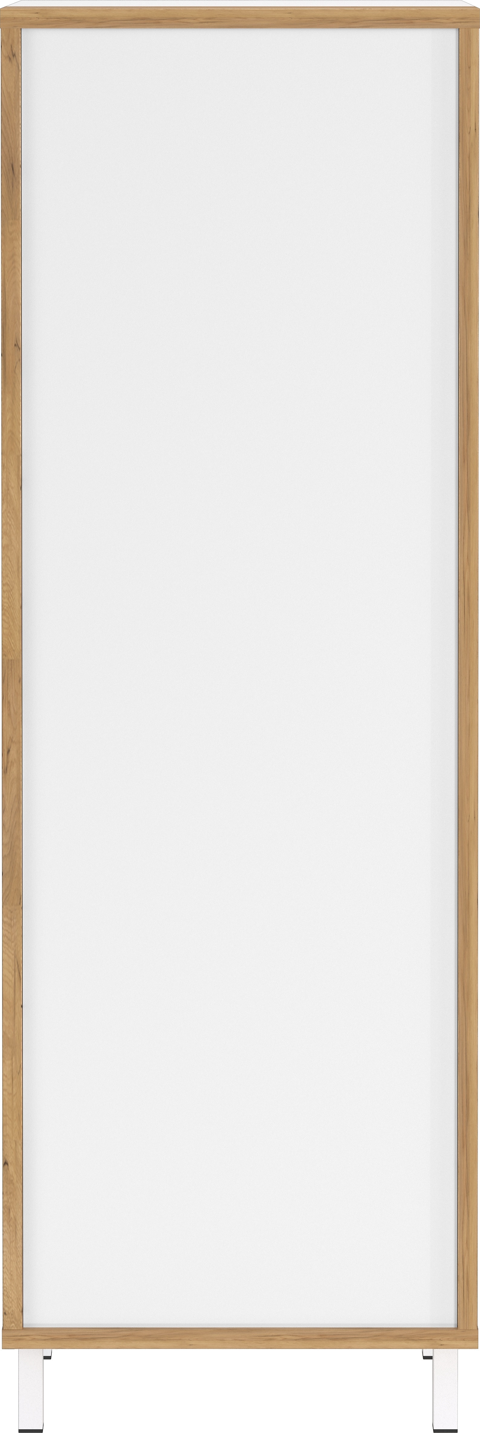 Germania Mediumschrank 5001-513 GW-Topeka, in Wei&szlig;/Eiche, T&uuml;r rechts/links montierbar, 39 x 120 x 35 cm (BxHxT) - Bild 1
