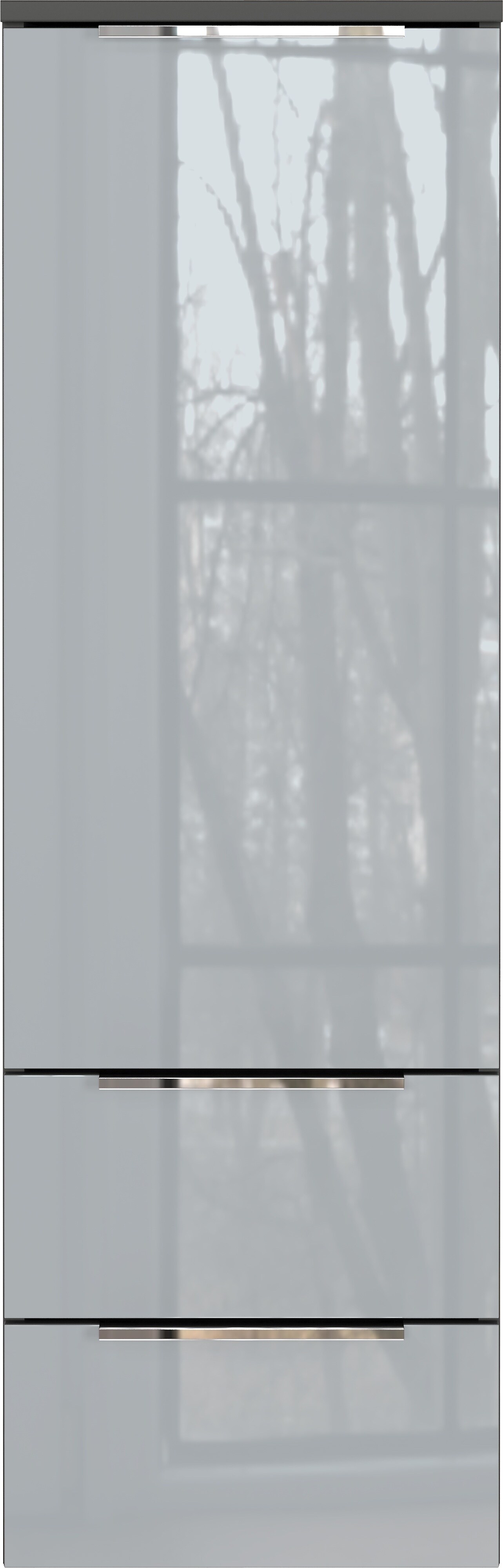 Germania Mediumschrank 7989-587 GW-Vasio, in Graphit/Silbergrau,  mit Glasfronten, 36 x 111 x 34 cm (BxHxT) 