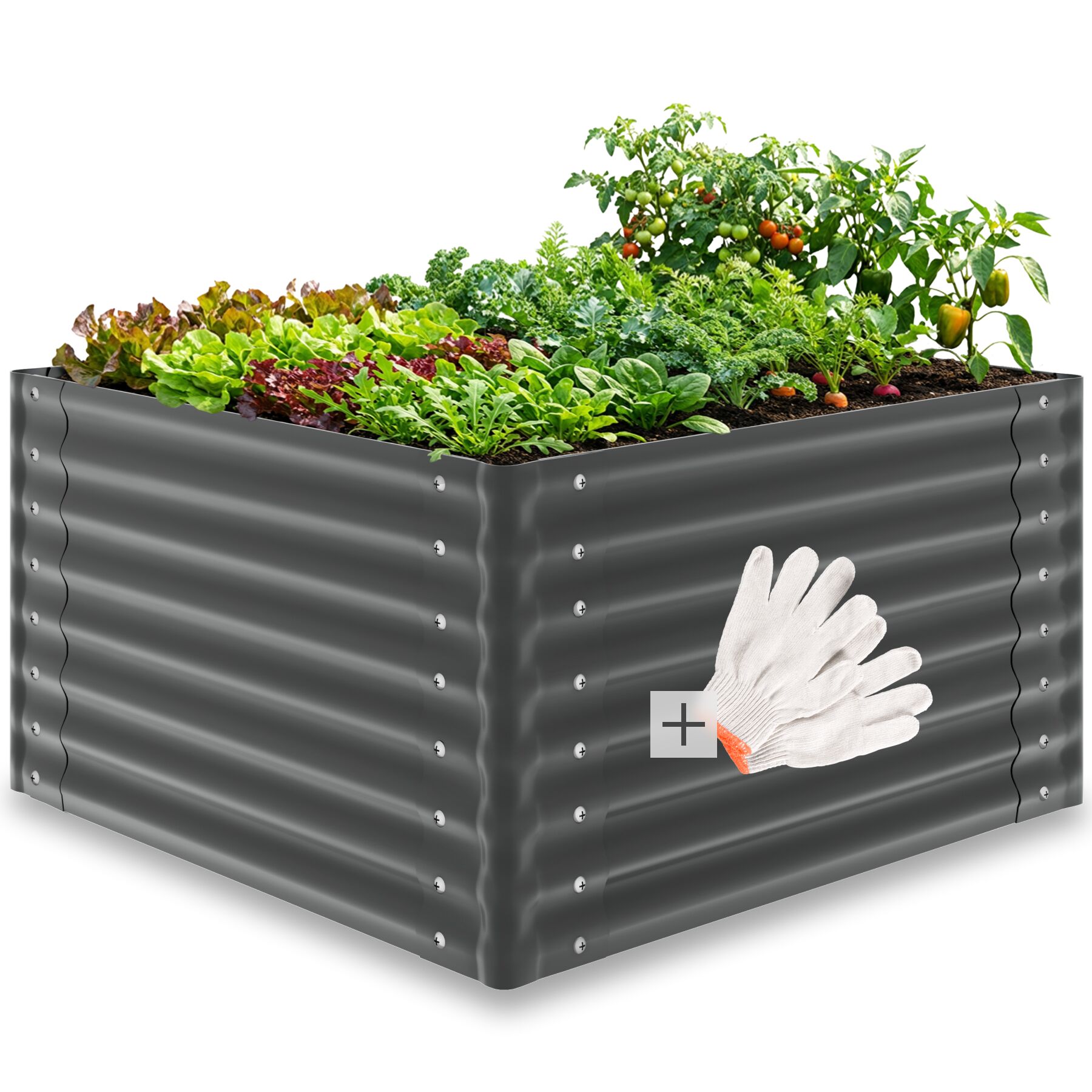 tectake&reg; Hochbeet, aus verzinktem Stahl, stabil, sicher, witterungsbest&auml;ndig, mit offenem Boden und abgerundeten Kanten - Bild 1