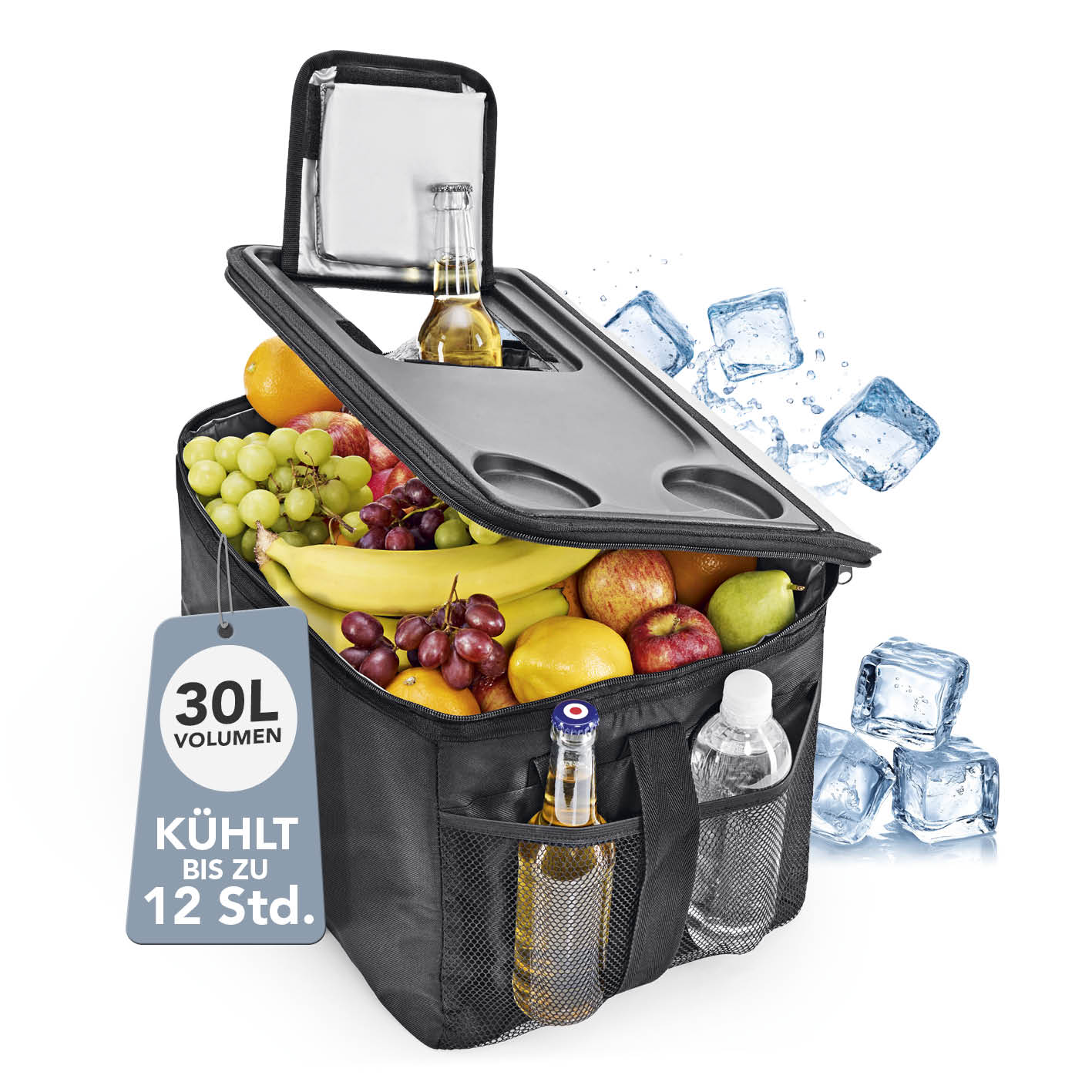 EASYmaxx K&uuml;hltasche faltbar 30l schwarz/dunkelgrau - Bild 1