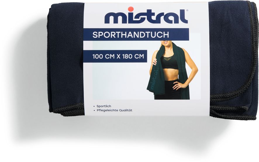 Mistral Sporthandtuch 100x180cm Dunkelblau - Bild 1
