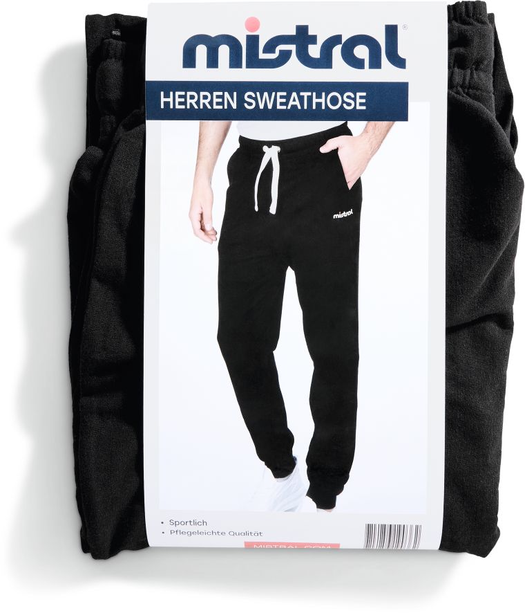 HERREN SWEATHOSE Lizenzmarke MISTRAL - Herren Schwarz M - Bild 1