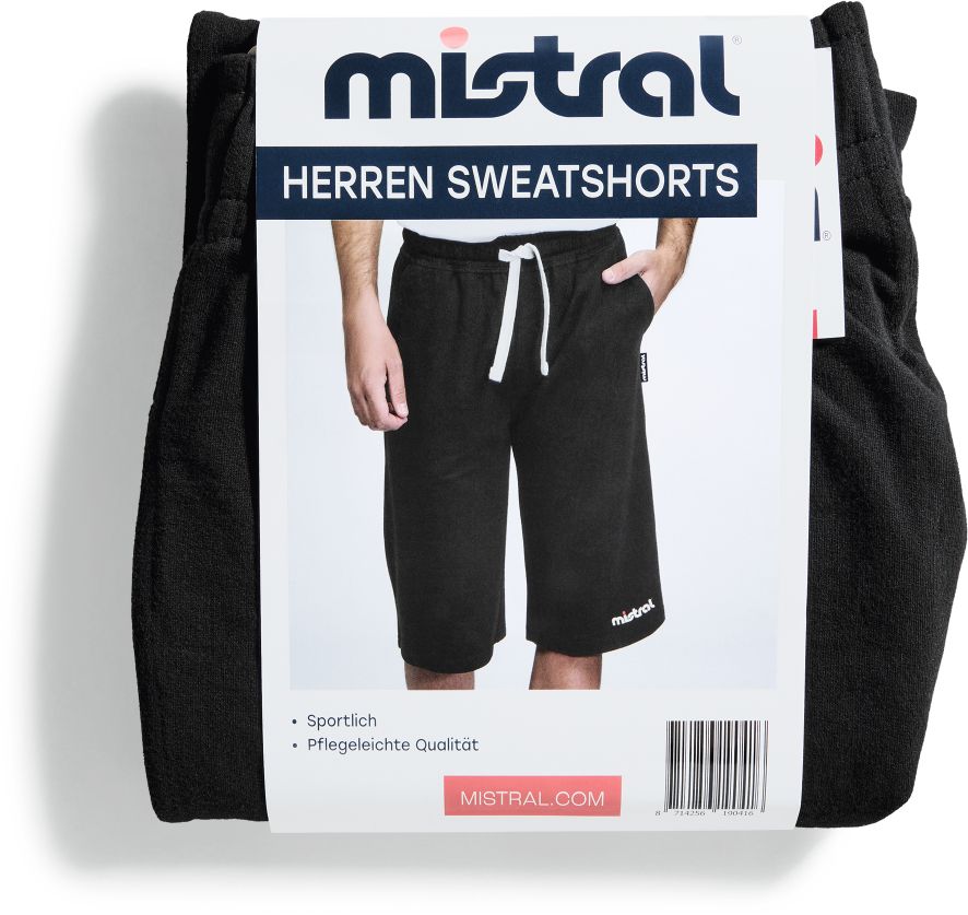 HERREN SWEATSHORTS Lizenzmarke MISTRAL - Herren Schwarz M