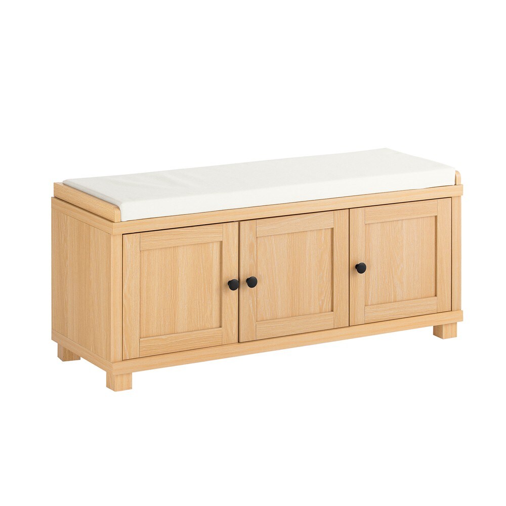 SoBuy Schuhbank mit 3 Türen 104x35x47cm Nordisch