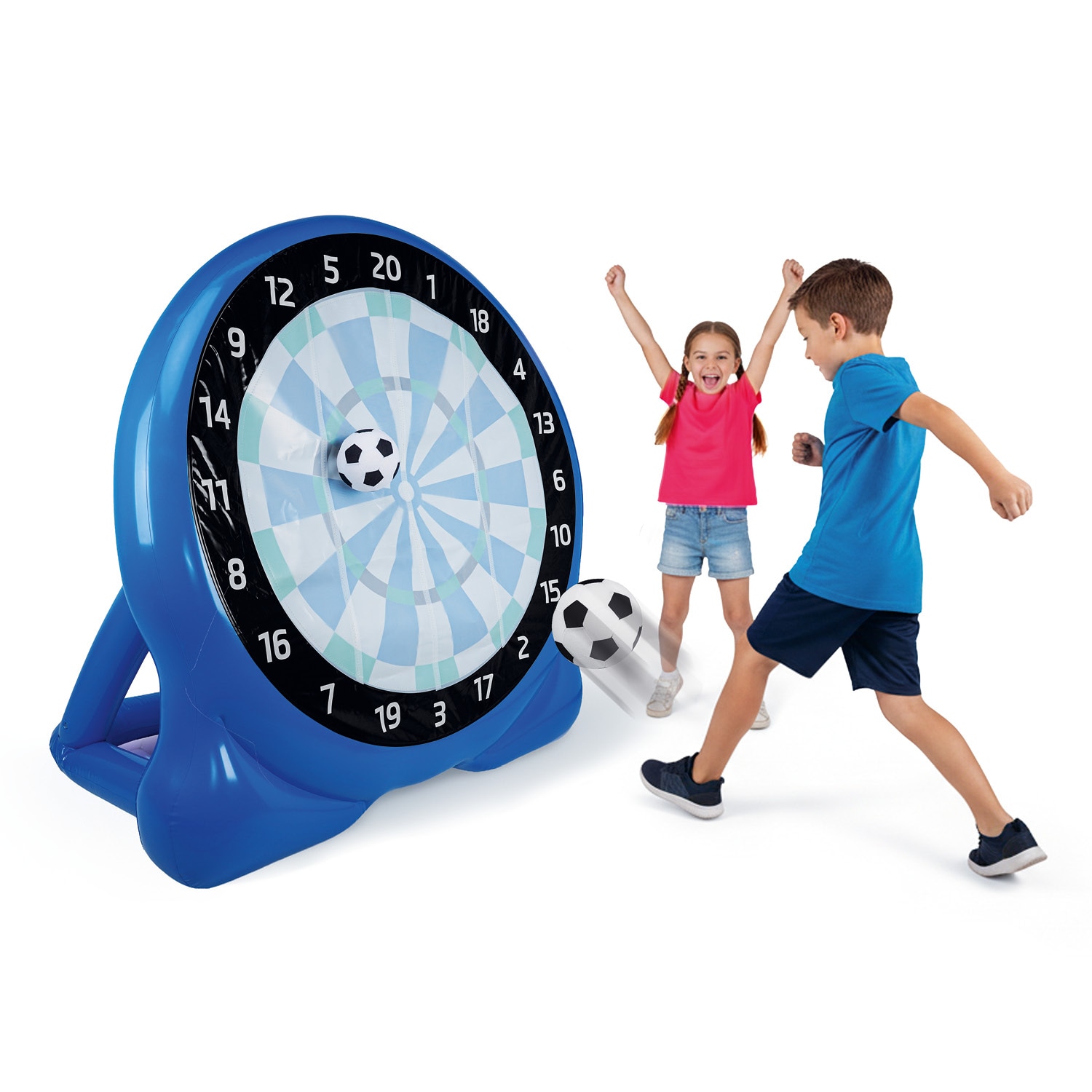 EASYmaxx Fu&szlig;ball-Dartscheibe aufblasbar 156cm blau - Bild 1