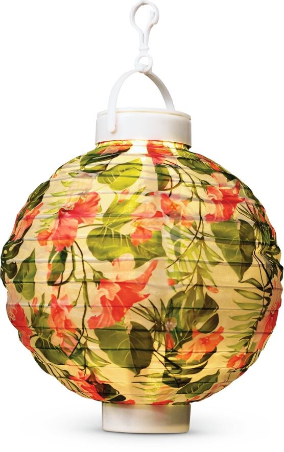 LED Lampion Rund bedruckt Blumen