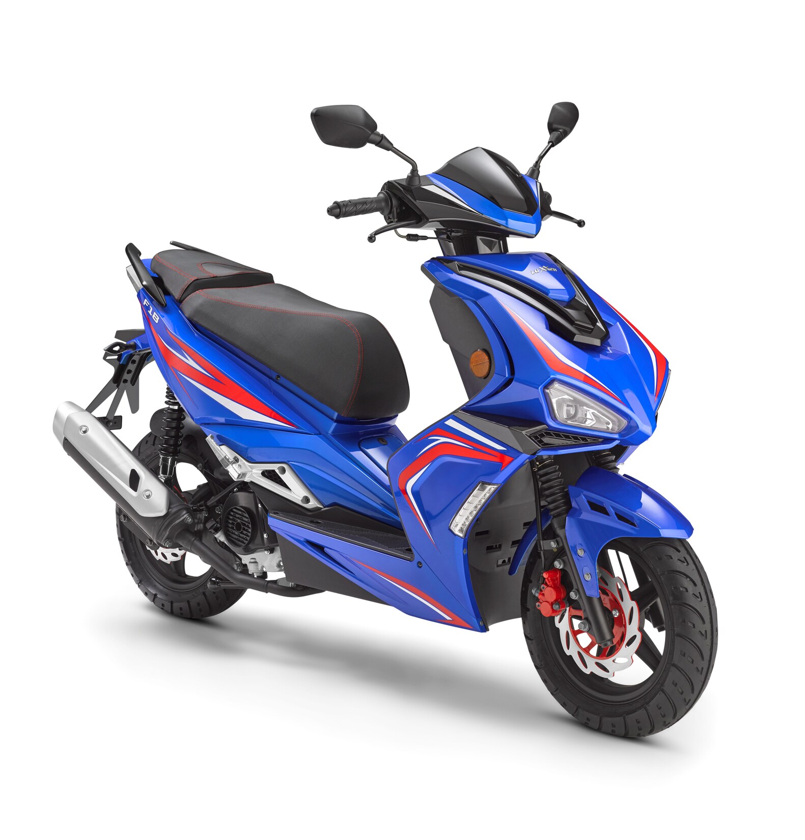LuXXon F18 Motoroller - City Roller mit 50 ccm - 2,9 PS für max 45 km/h, blau