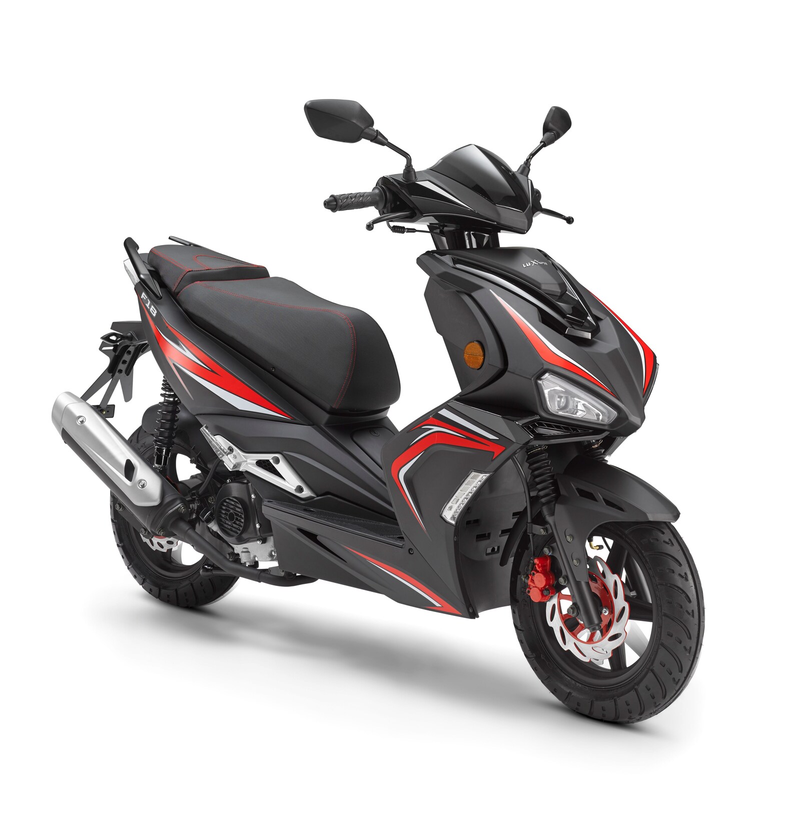 LuXXon F18 Motoroller - City Roller mit 50 ccm - 2,9 PS für max 45 km/h, schwarz