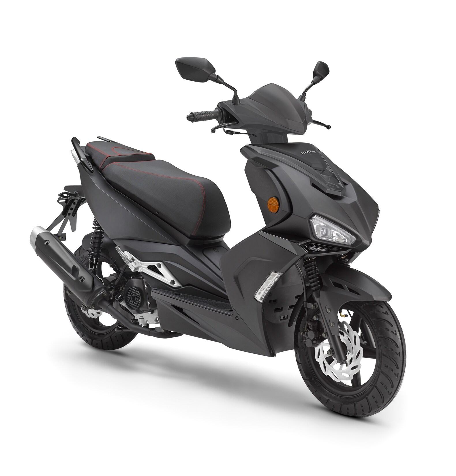 LuXXon F18 Motoroller - City Roller mit 50 ccm - 2,9 PS für max 45 km/h, schwarz-matt