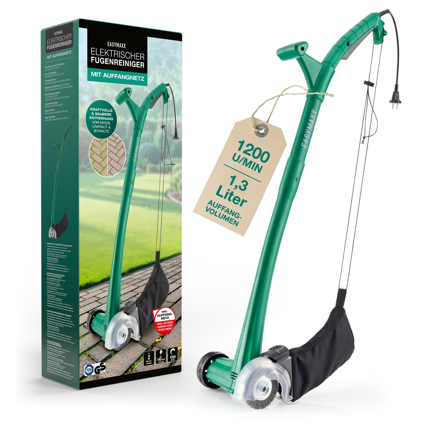 EASYmaxx Fugenreiniger 140W gr&uuml;n elektrisch mit Auffangbeh&auml;lter - Bild 1