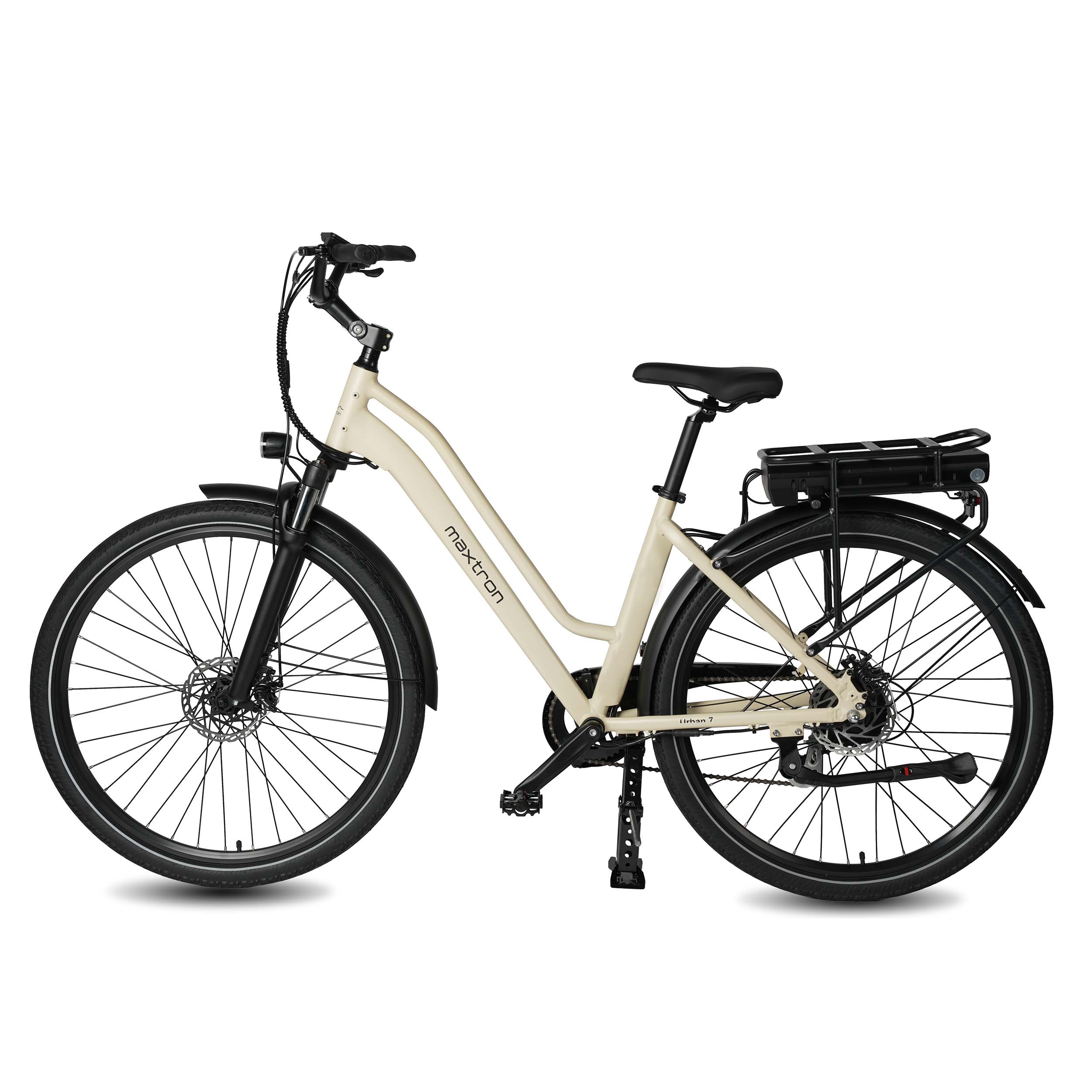Maxtron Urban 7, City-E-Bike, unisex, 28" Zoll, creme-wei&szlig; - Bild 1