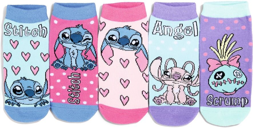 Kinder Sneaker Socken 5er Pack, Lilo & Stich Girls Size 27/30