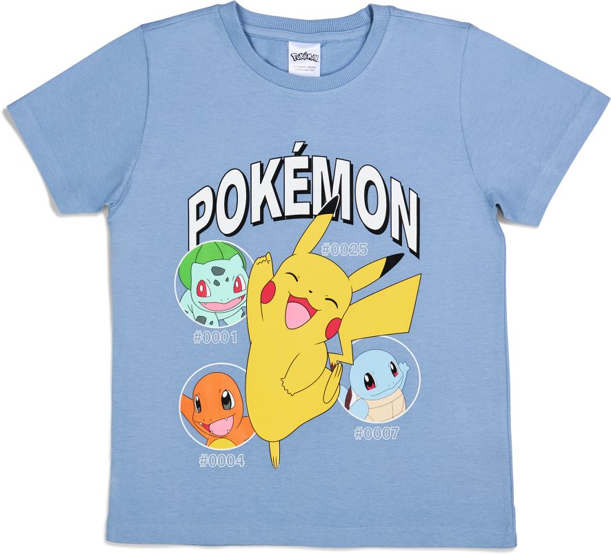 Kinder Pokemon T-Shirt blau Gr. 110/116 - 1 St&uuml;ck - Bild 1