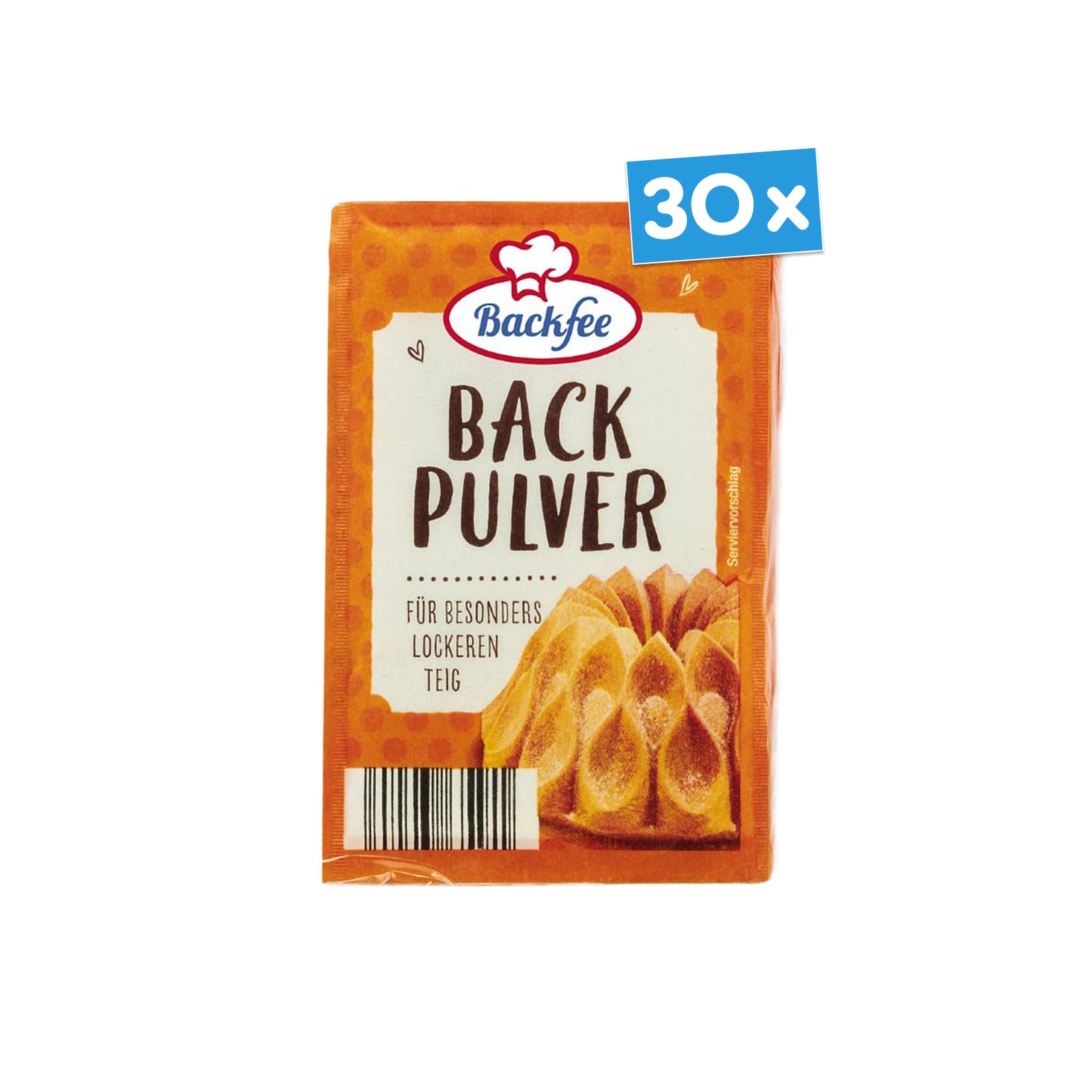Backfee Backpulver f&uuml;r 10 x 500 g Mehl, 30er Pack - Bild 1