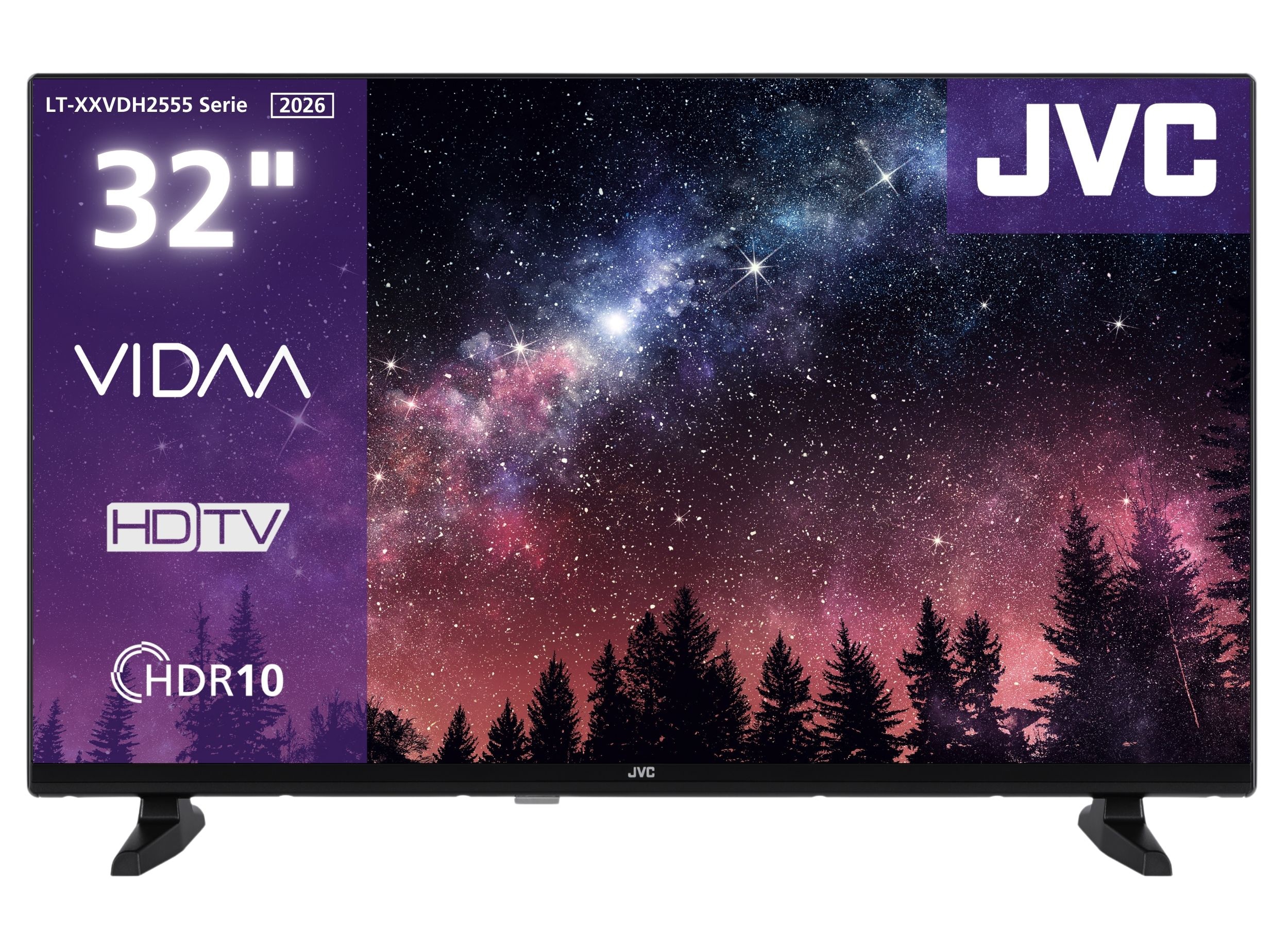 JVC LT-32VDH2555 Fernseher 32 Zoll Smart TV VIDAA HD-Ready HDR TV mit Triple-Tuner, LED TV (2026) - Bild 1