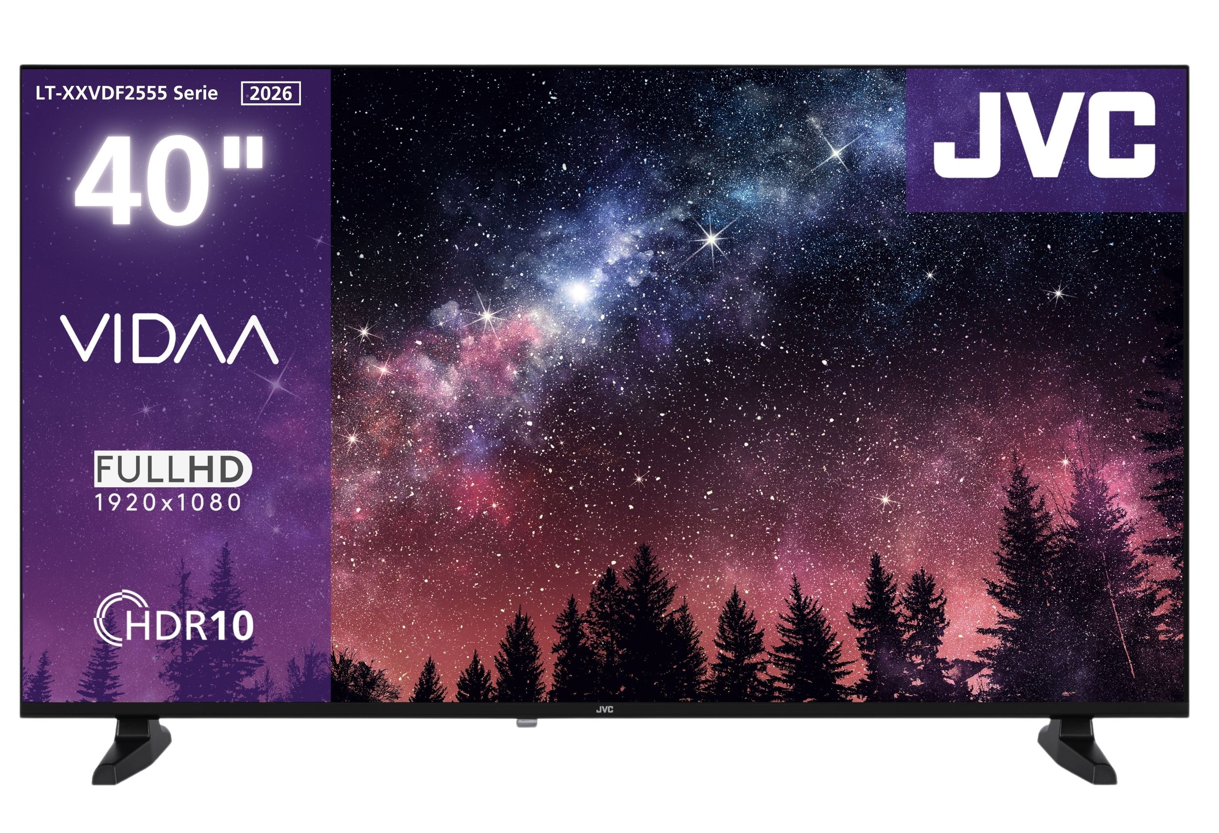 JVC LT-40VDF2555 Fernseher 40 Zoll Smart TV VIDAA Full HD HDR Fernseher, Triple-Tuner, LED TV (2026) - Bild 1