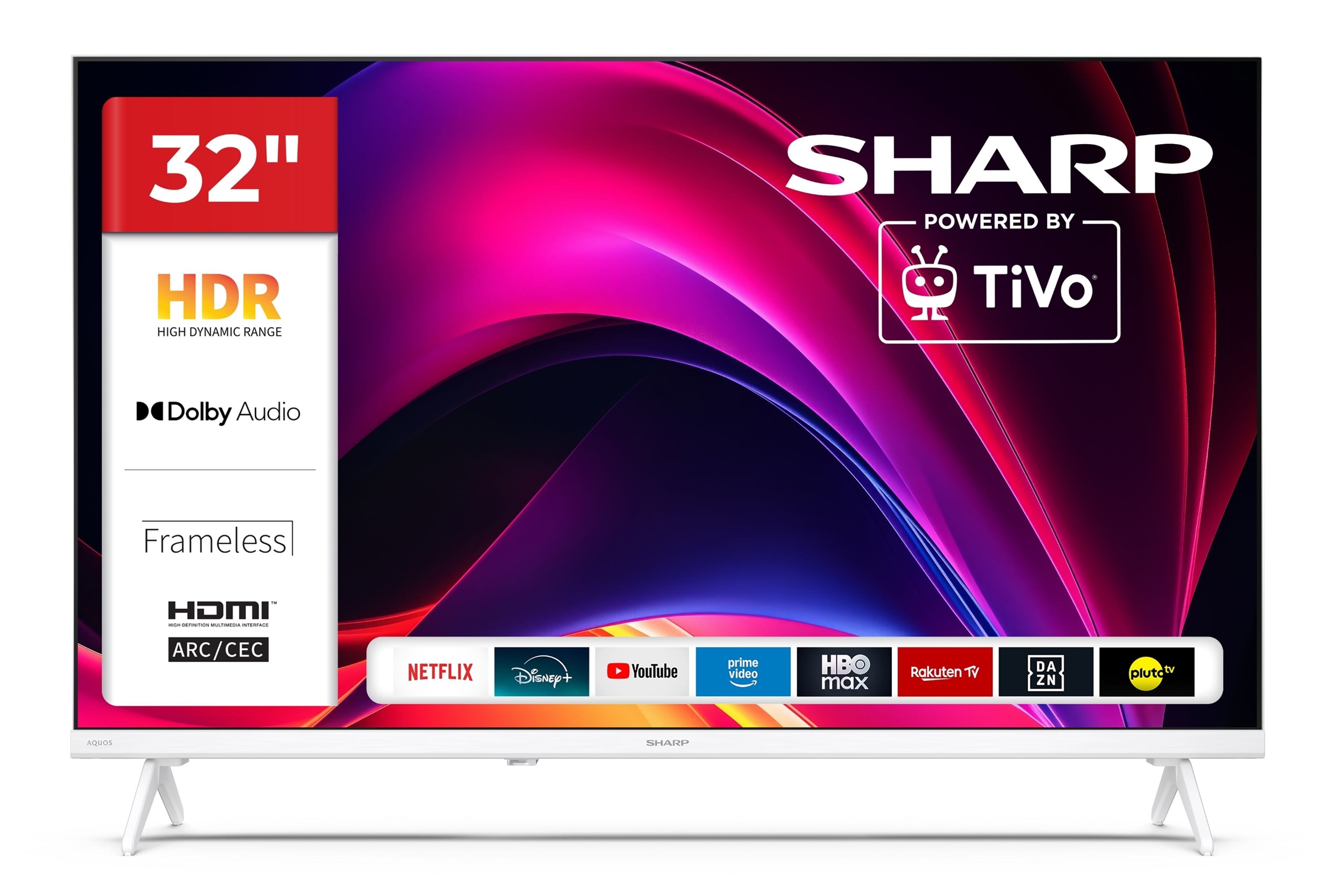 Sharp 32HE2745EW Fernseher 32 Zoll Smart TV powered by TiVo - HDR Fernseher mit HD Aufl&ouml;sung (2026) - Bild 1