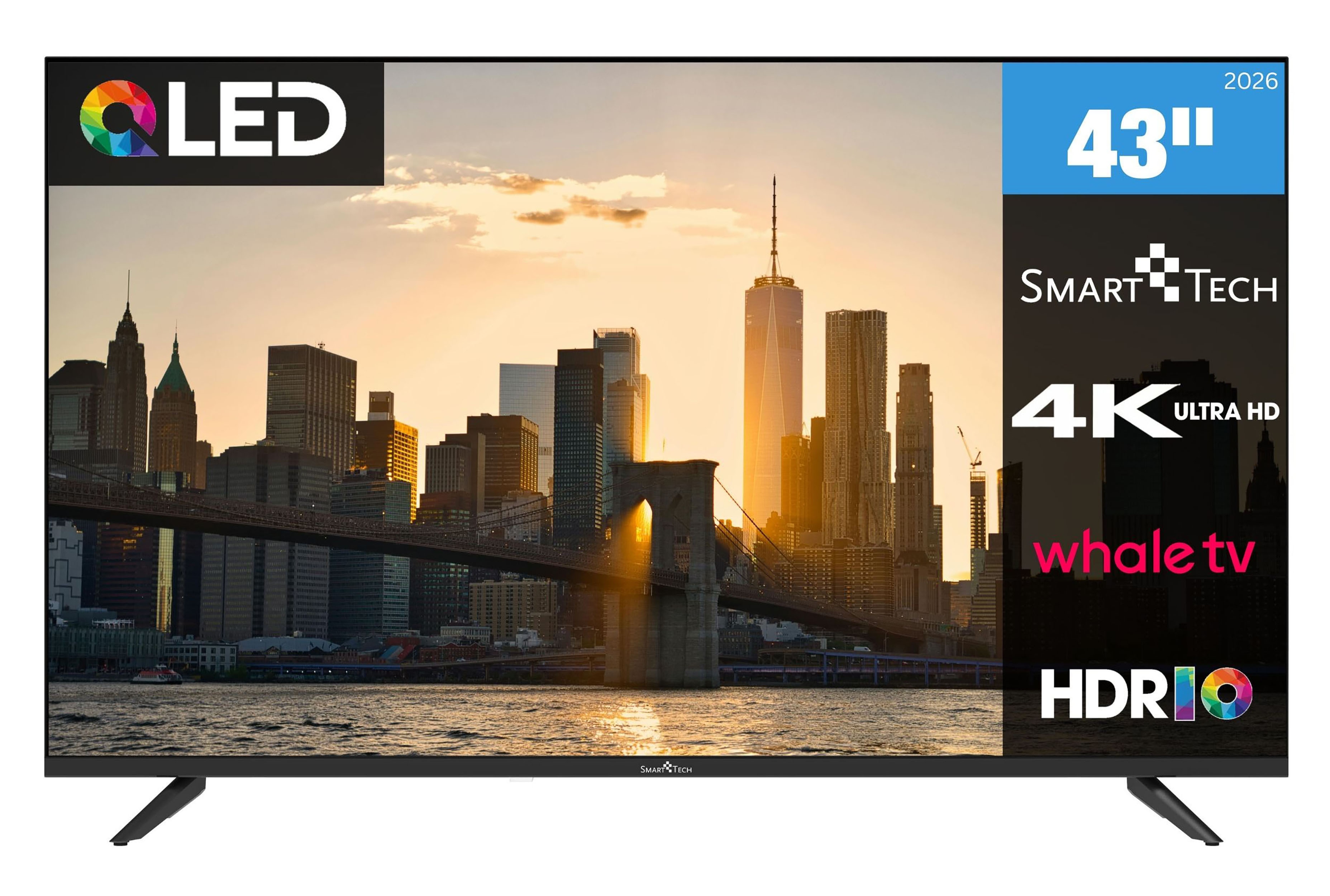 Smart Tech 43QH02V QLED Fernseher 43 Zoll Whale Smart TV - HDR TV mit 4K UHD, Bluetooth (2026) - Bild 1