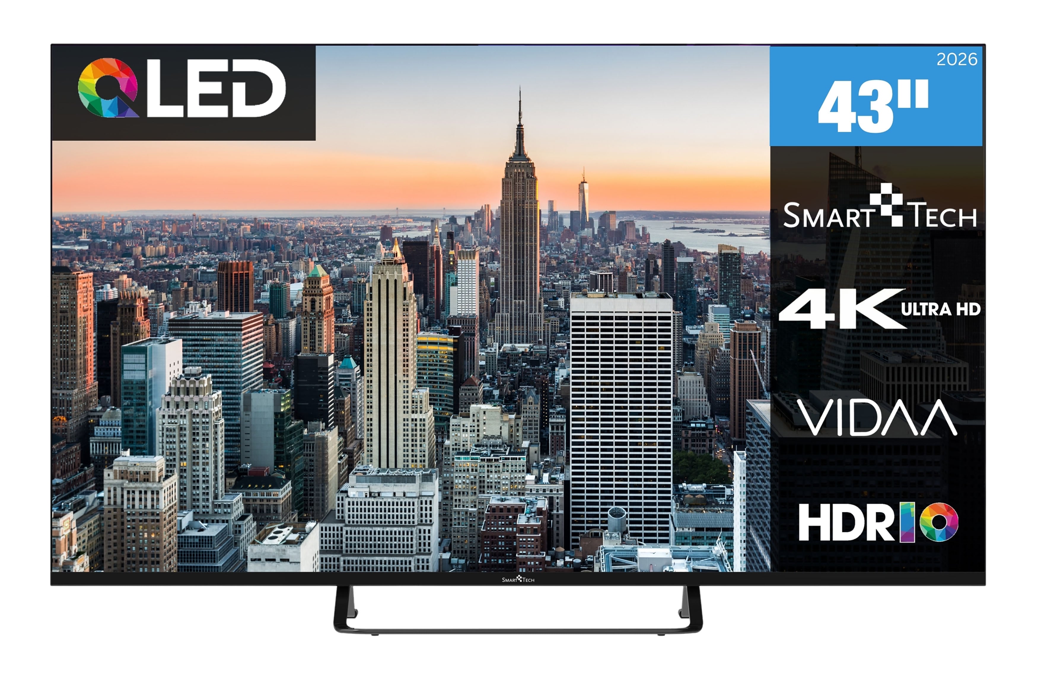 Smart Tech 43QV02V QLED Fernseher 43 Zoll Smart TV VIDAA HDR Fernseher mit 4K UHD, Bluetooth (2026) - Bild 1
