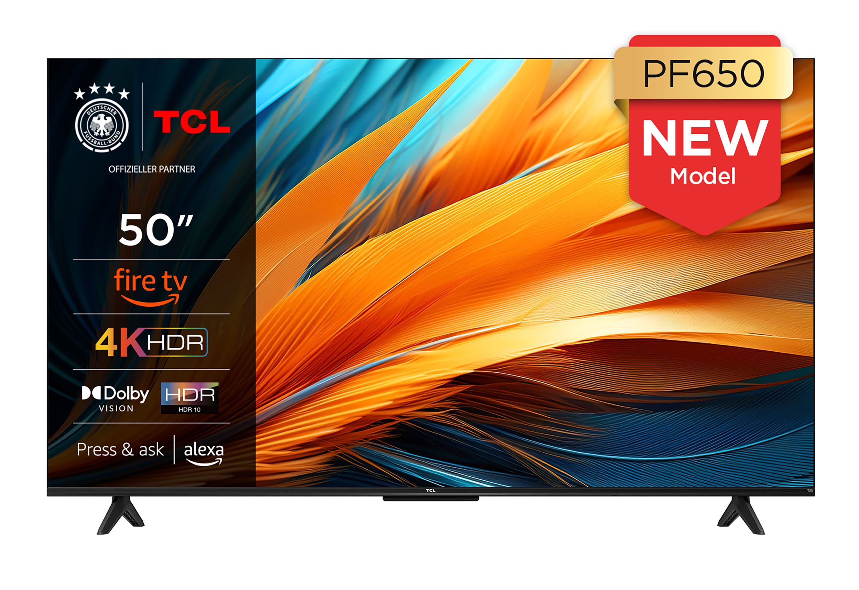 TCL 50PF650 Fernseher 50 Zoll Fire TV 4K UHD Smart TV, HDR Dolby Vision, Alexa, Triple-Tuner (2026) - Bild 1