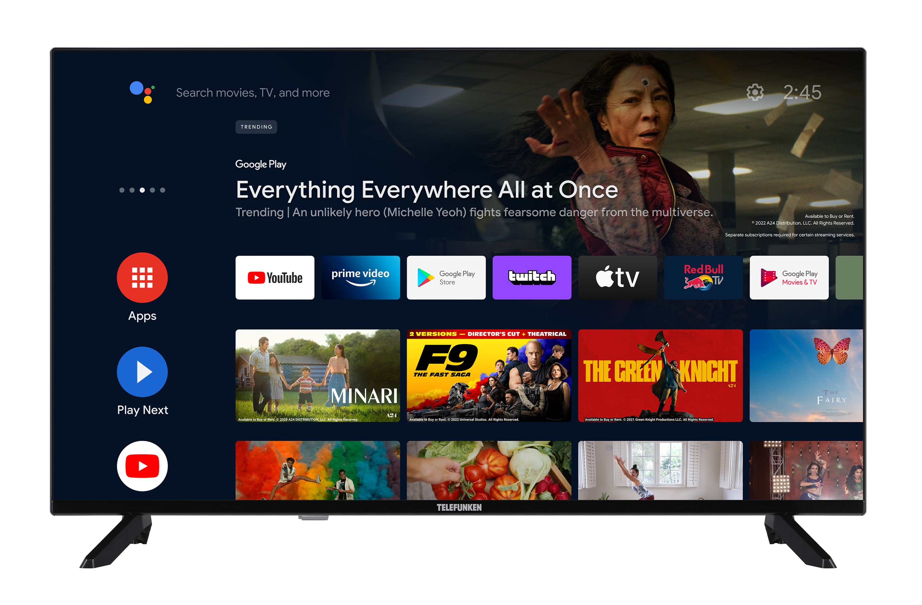 Telefunken QF40AO750S QLED TV 40 Zoll Fernseher Full HD Android TV HDR Smart TV, Triple-Tuner (2026) - Bild 1